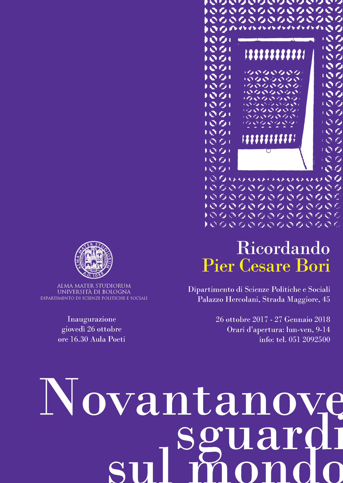 Una mostra a Bologna per ricordare Pier Cesare Bori: 99 sguardi sul mondo