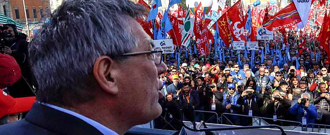 Maurizio Landini: Discorso dal palco di piazza  S. Giovanni a Roma