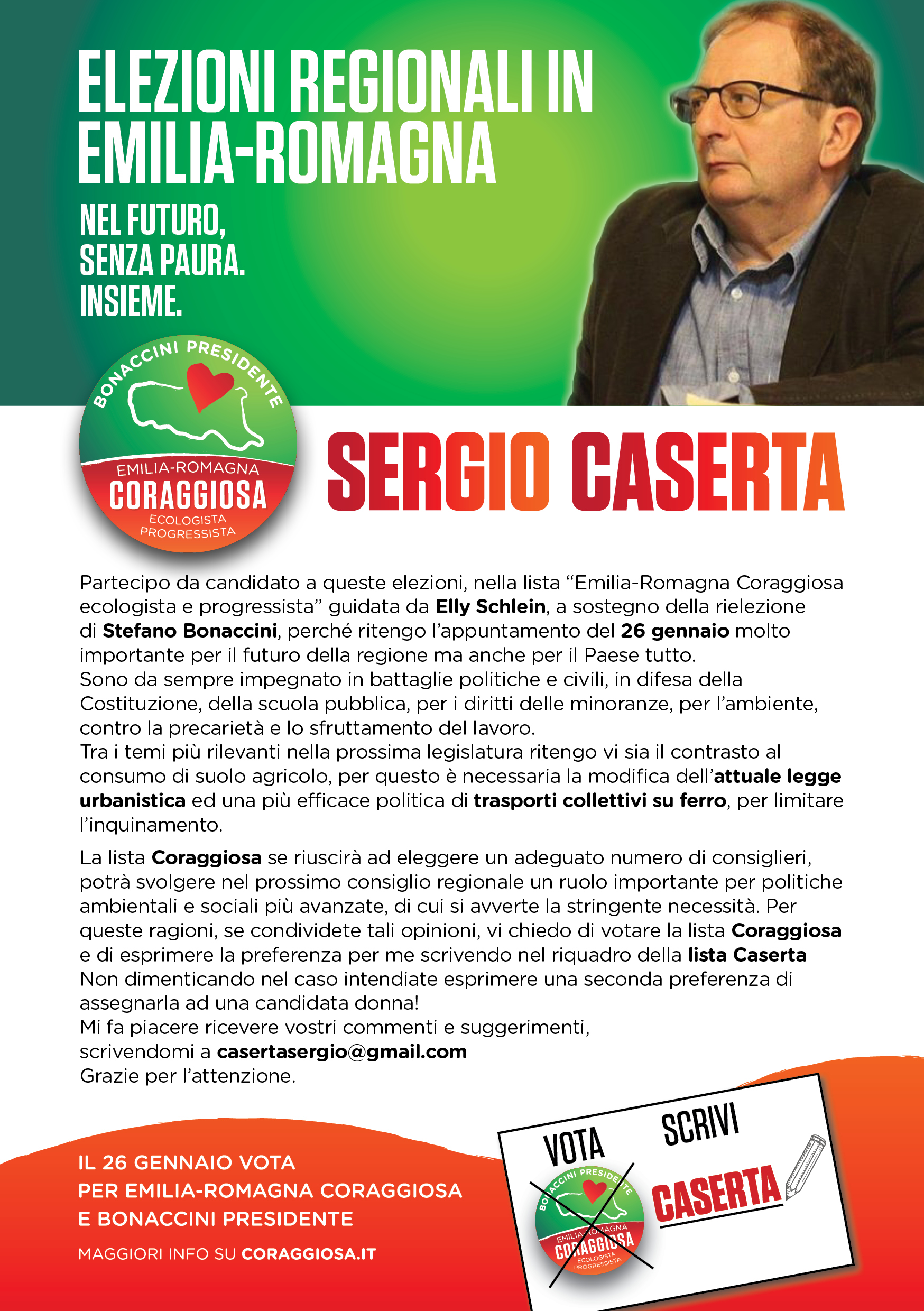 Perchè votare Sergio Caserta alle elezioni in Emilia Romagna